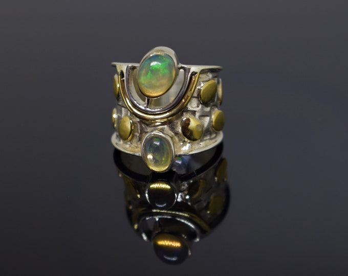 Natural opal designer ring
