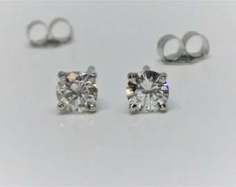 0.40 TCW SI3-I1 Clarity 14k White Gold Diamond Stud Earrings