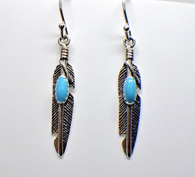 RTS ☆ Sweet Red + Blue Feather Earrings – Turquoise Tuesday