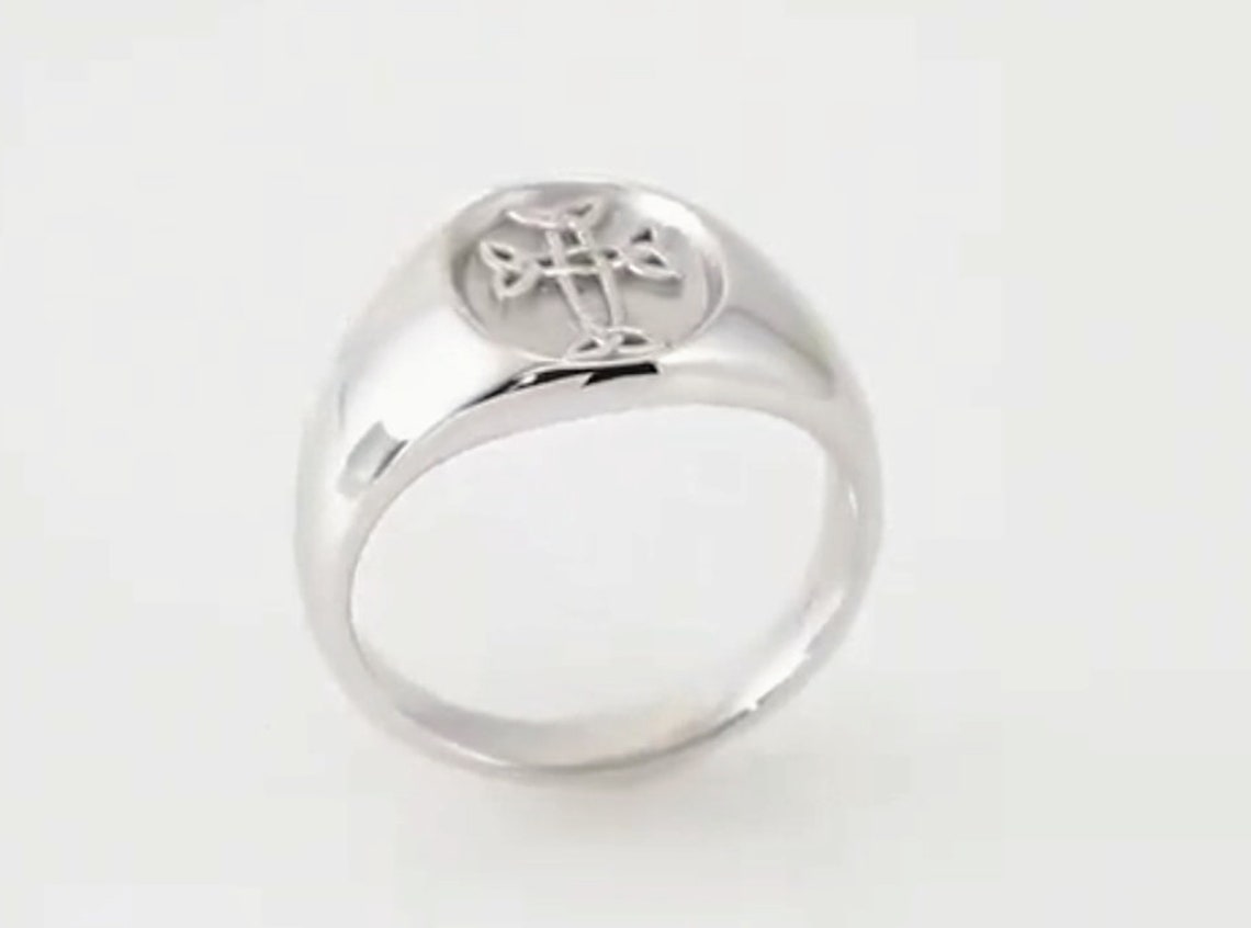 Mens Celticinspired Cross Ring Mens Christian Ring Etsy