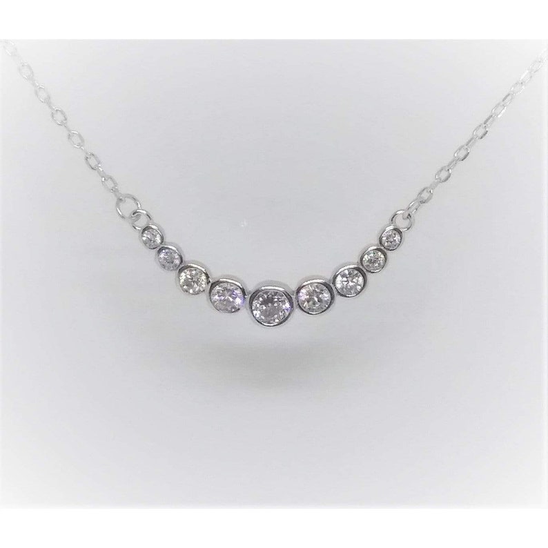 Sterling Silver Bezel Bend Necklace