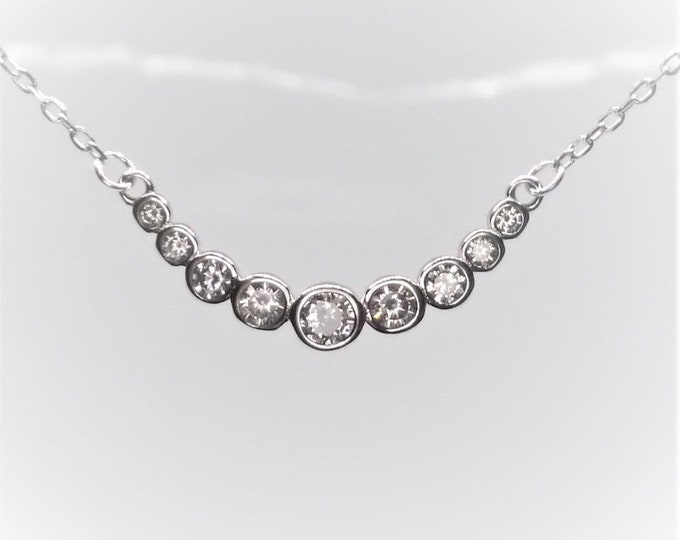 Sterling Silver Bezel Bend Necklace