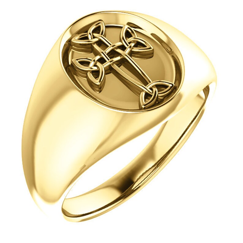 Mens Celticinspired Cross Ring Mens Christian Ring Etsy