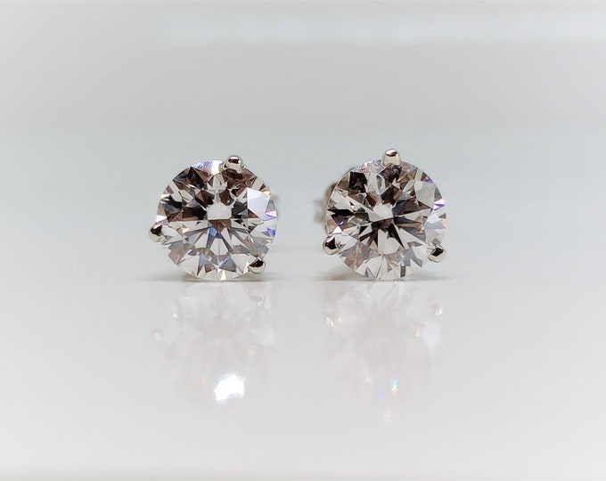 2.00 Carat IGI Certified Martini Diamond Stud Earrings 14k Lab Grown