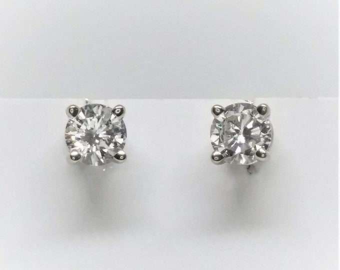 0.50 TCW SI Clarity 14k White Gold Diamond Stud Earrings