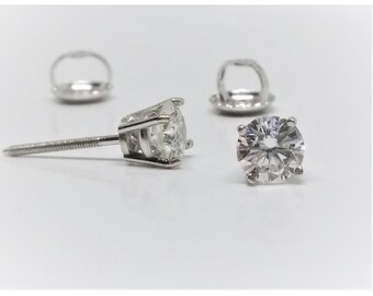 Diamond Studs SI1 G 0.65 Carat Natural Diamond 14K Gold