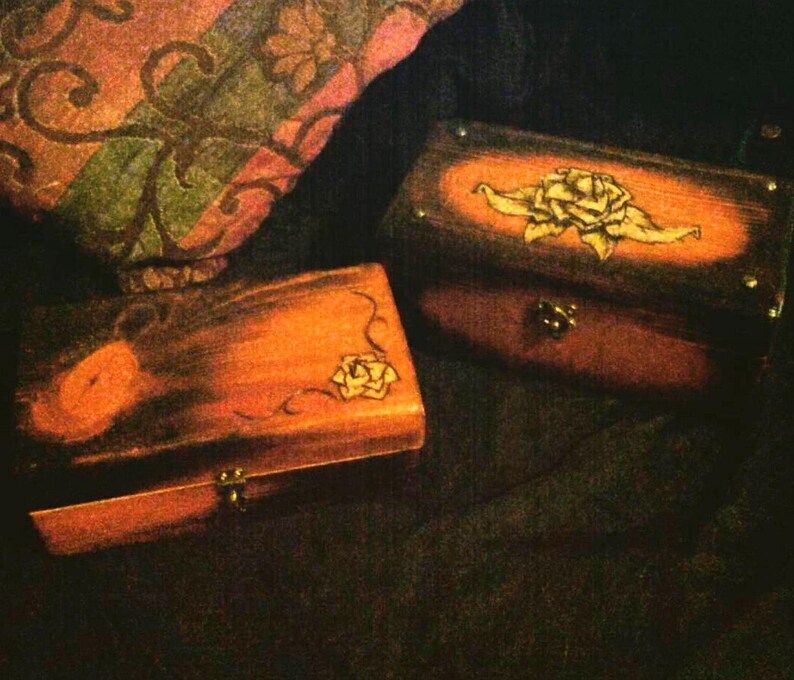 Custom Wood Burned Box, Personalized Engraved Keepsake Box, Rustic ...