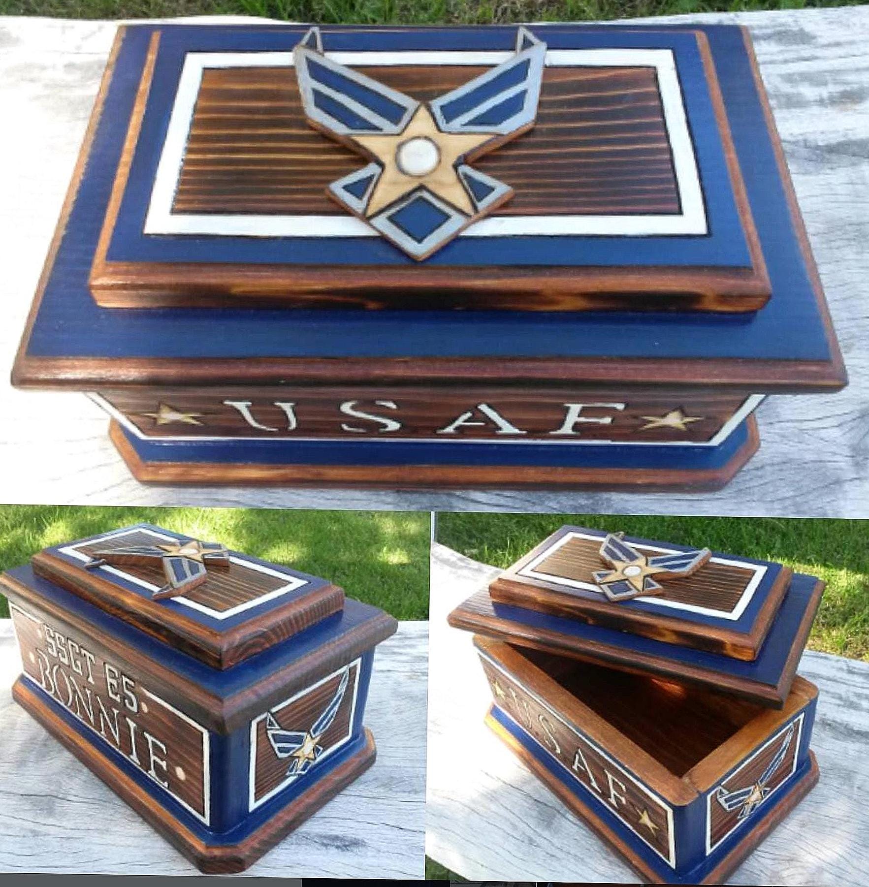 Custom Wood Burned Box, Personalized Engraved Keepsake Box, Rustic ...