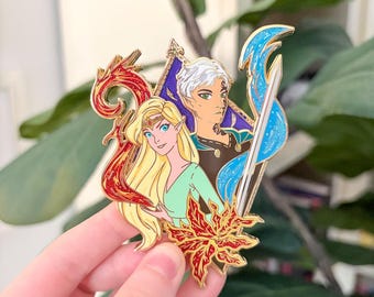 Pin esmaltado de Fuego y Hielo / Fantasía / Romanticismo / Artículos para amantes de los libros