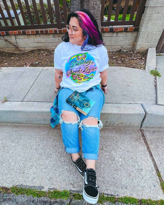 Fantasy Book Lover Airbrushed Tee | Bookish Tee | Bookish Shirt | Smutty Reads | Romance Reader | Booktok | Indie Romance