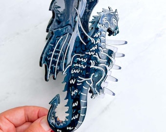 Black Dragon Hair Claw Clip Large | Ren Faire | Renaissance Festival | Fourth Wing | Fantasy Gifts