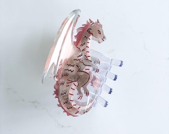 Dragon Hair Claw Clip – Small Dusty Rose | Ren Faire | Renaissance Festival | Fourth Wing | Hair Clip