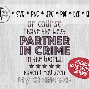 Child Partner en Crime Cut File, Scrapbooking Element for Silhouette, Cricut, Scrapbook, SVG, Png, Jpg, Pdf, Eps, Dxf