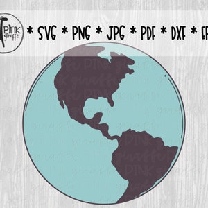 Western Hemisphere World Cutfile für Silhouette, Cricut, Scrapbook, SVG, Png, Jpg, Pdf, Eps, Dxf