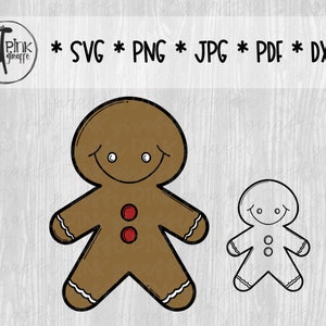 Gingerbread Man Clipart Cut file for Silhouette, Cricut, Scrapbooking, SVG, Png, Eps, Pdf, Jpg, Dxf