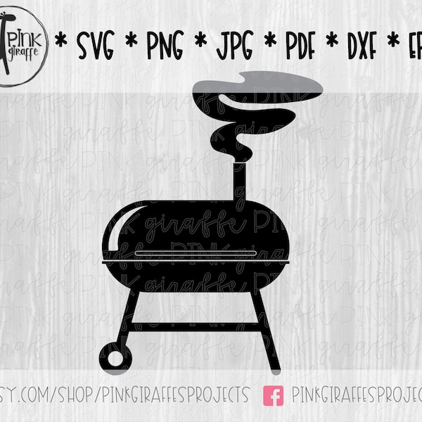 Backyard BBQ Smoker Cut File, Scrapbooking Element for Silhouette, Cricut, Scrapbook, SVG, Png, Jpg, Pdf, Eps, Dxf