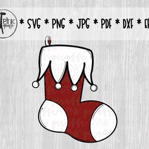 Stocking Cutfile for Silhouette, Cricut, Scrapbook, SVG, Png, Jpg, Pdf, Eps, Dxf