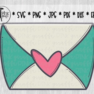 Love Letter Envelop Cutfile voor Silhouet, Cricut, Scrapbook, SVG, Png, Jpg, Pdf, Eps, Dxf