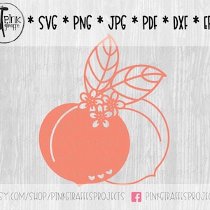 Peach Cut File, Scrapbooking Element for Silhouette, Cricut, Scrapbook, SVG, Png, Jpg, Pdf, Eps, Dxf