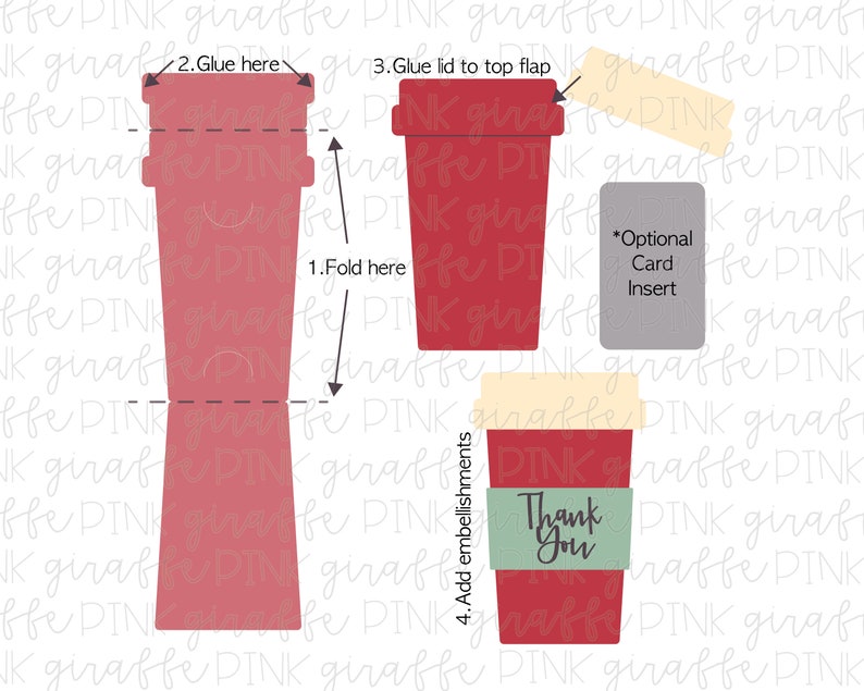 Cricut Jpg Scrapbook Coffee Cup Gift Card Holder Cutfile for Silhouette Present SVG Drink Pdf Dxf Eps Png Gift Coffee House