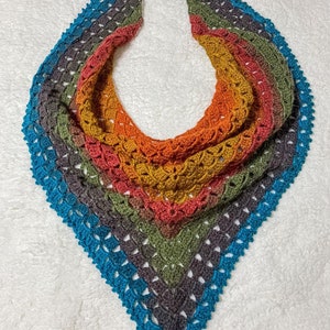 Handmade Block Stitch Rainbow Shawl