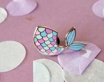 Mermaid Birthday Gift for Daughter, Cute Pastel Hard Enamel Pin, Unique Gift for Teenage Girl, Cute Gift for Mermaid Lovers of All Ages