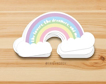 Pastel Rainbow Stickers for Kids, Rainbow Connection Sticker, Cute Stickers for Laptop, Cute Gifts for Friends, Stocking Stuffers for Teens