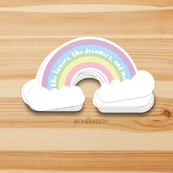 Pastel Rainbow Stickers for Kids, Rainbow Connection Sticker, Cute Stickers for Laptop, Cute Gifts for Friends, Stocking Stuffers for Teens