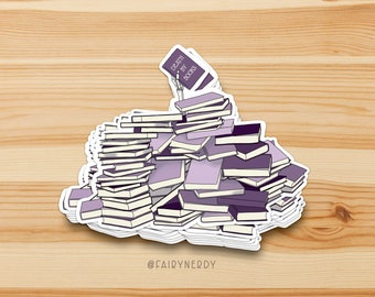 Purple Dark Academia Reading Sticker for Goth Girls, Bookish Merch Book Lover Gifts, Gothic Booktrovert