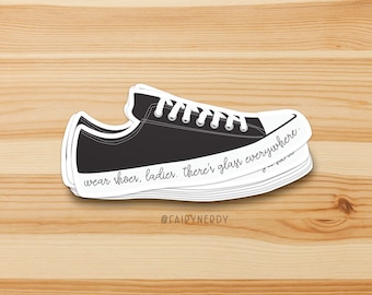 Kamala Harris Sticker, Black Chucks Sticker, Madam Vice President, International Women's Day Gifts for Her, Vinyl Laptop Stickers