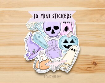 Pastel Gothic Occult Sticker Pack, Mini Halloween Stickers, Pastel Halloween Sticker Bundle, Creepy Cute Aesthetic Stickers, Planner Sticker