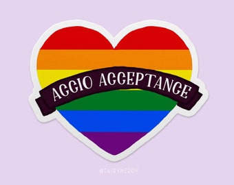 Gay Pride Flag | Gay Sticker | Vinyl Laptop Sticker | Laptop Sticker Heart | Handcut Sticker