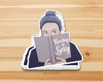 Reading Is Sexy Booktrovert Sticker, Booktok Gifts for Readers, Bookstagram Laptop Sticker of Woman Reader