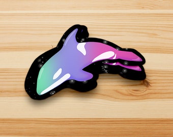 Colorful Whale Sticker, Whale Stickers, Laptop Stickers for Kids, Orca Whale Sticker, Killer Whale Sticker, Stickers for Marine Biologists