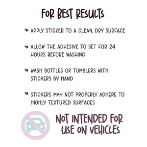 Sticker usage instructions.