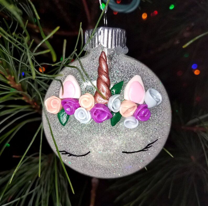 Unicorn Gifts for Girls Polymer Clay Ornaments Flower Crowns Unicorn Ornaments Unicorn Flowers