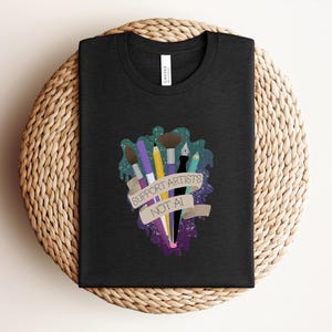 Support Artists Not AI Anti-AI T-shirt voor kunstliefhebbers, shirt voor kunstbenodigdheden