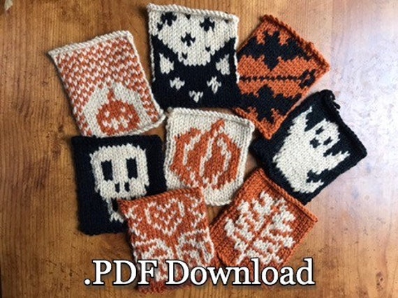 Autumn and Halloween Themed Knitting Charts Intarsia Knitting Tapestry Crochet Charts Etsy UK