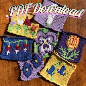 Flower Knitting Charts, Spring Intarsia Knitting