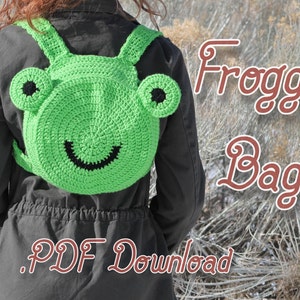 Frog Backpack Crochet Pattern, Crochet Bag Pattern