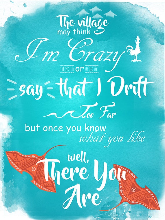 Where You Are Song Quote From Disney s Moana Text Etsy