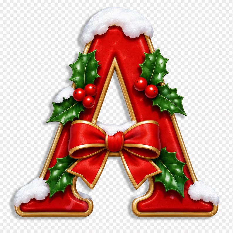 Classic Christmas Alphabet PNG: Make Advent Calendar Number Tags