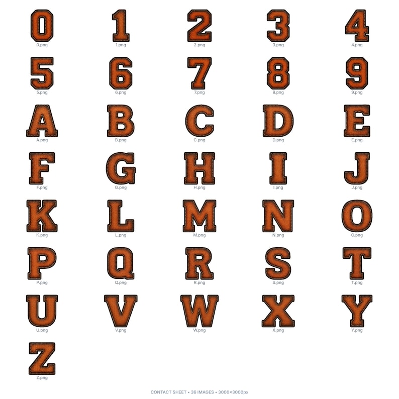 Split Front Fold Card Burnt Saddle Leather Alphabet PNG: Make Rustic Western Place Cards