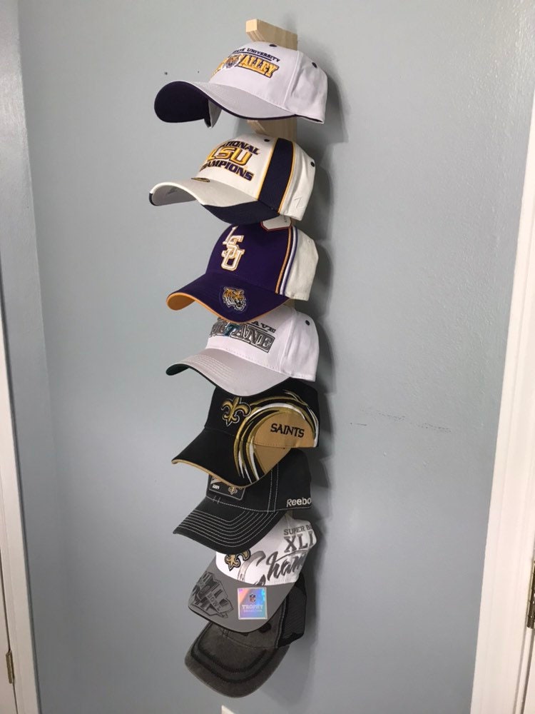 Wood Cap Display Wall Rack - holds up to 30 hats