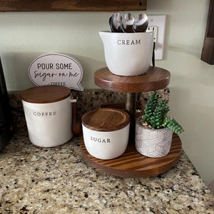 Solid Wood 2 Tier Tray For Serving/Coffee Bar/Cupcake/Dessert Display MTO