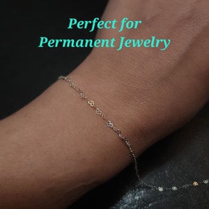 925 Sterling Silber Herz Kette für Permanent Schmuck Schüttgutkette am Fuß