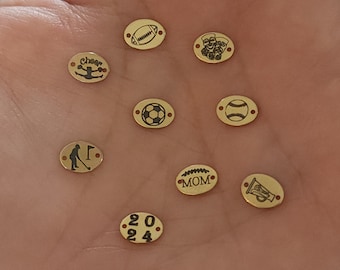 14/20 Gold Filled Charms for permanent jewelry, Sports, School Themed, Football Mom, Soccer, Baseball, Drama, Sports