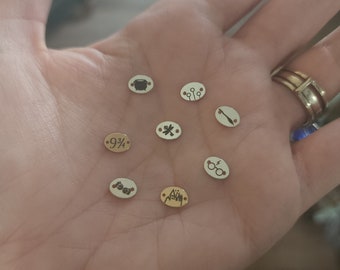Wizard style 925 Sterling Silver Charms, Gold Filled, yellow or rose gold, perfect for Permanent Jewelry, luna, school, broomstick, magic