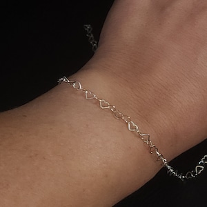 925 Sterling Silber 3,4 mm Herz Kette für Permanent Schmuck Schüttgutkette am Fuß