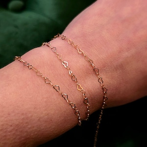 14/20 Rose Gold-Filled 3.8mm Herzkette, am Fuß für Permanentschmuck und Schmuckherstellung